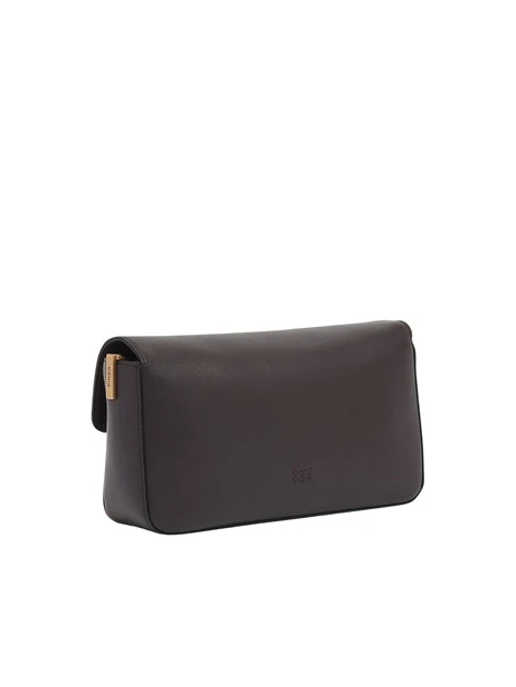 BORSA A TRACOLLA IN PELLE CON PATTA DONNA MARRONE