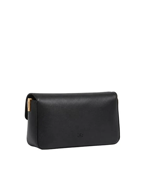 BORSA A TRACOLLA IN PELLE CON PATTA DONNA NERO