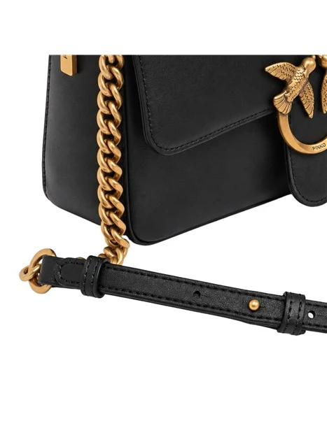 BORSA A TRACOLLA IN PELLE CON PATTA DONNA NERO