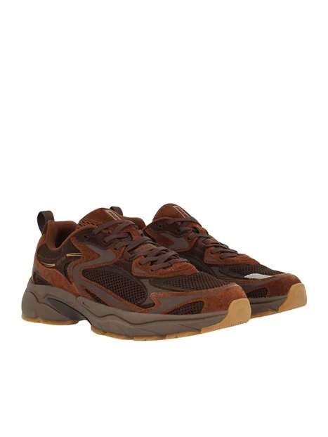 SNEAKERS BASSE IN CAMOSCIO E MESH CON MEMBRANA GORE-TEX UOMO MARRONE