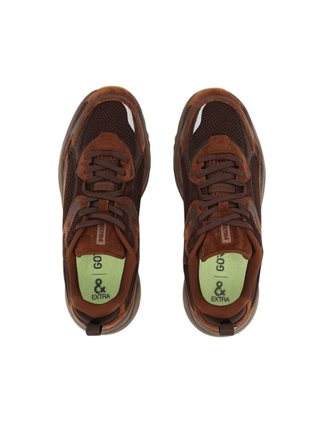SNEAKERS BASSE IN CAMOSCIO E MESH CON MEMBRANA GORE-TEX UOMO MARRONE