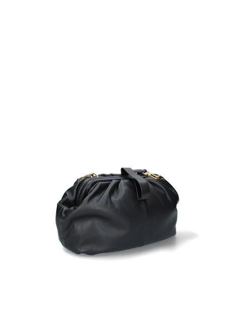 BORSA A MANO ARRICCIATA CON TRACOLLA DONNA NERO