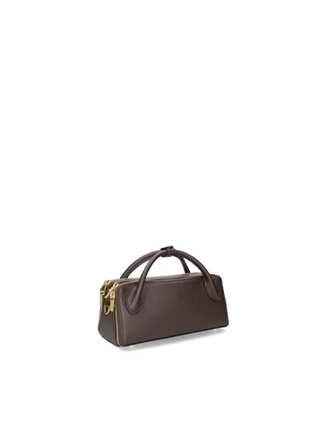 BORSA A MANO MINI IN PELLE MARTELLATA DONNA MARRONE