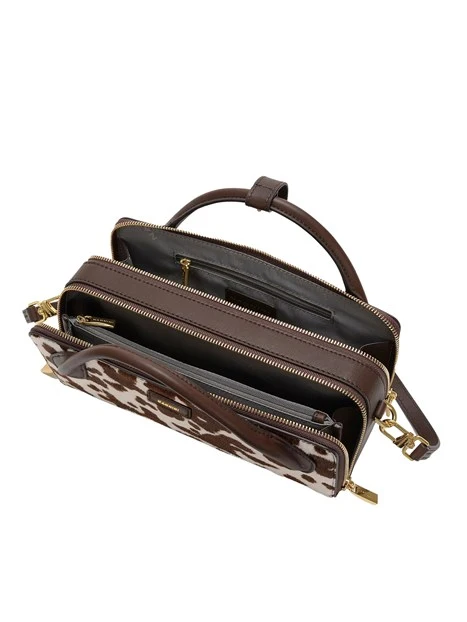 BORSA A MANO IN PELLE CAVALLINO DONNA MARRONE