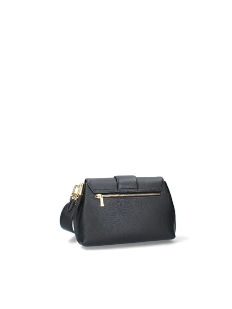 BORSA A TRACOLLA IN PELLE MARTELLATA CON PATTA DONNA NERO