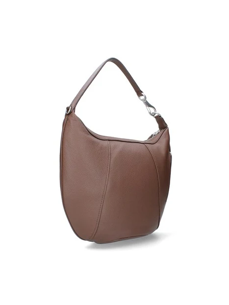 BORSA A SPALLA HOBO IN PELLE CON TRACOLLA DONNA CUOIO