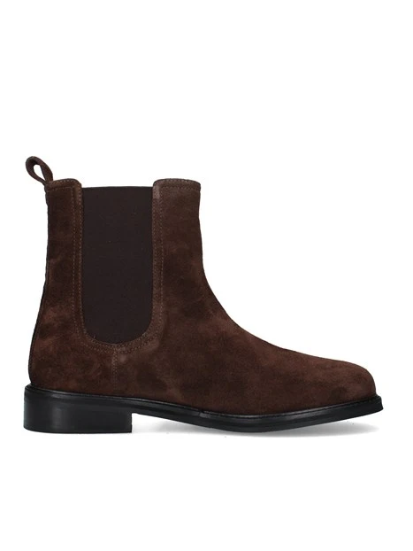 STIVALETTI TACCO BASSO CHELSEA CON INSERTI ELASTICI DONNA MARRONE