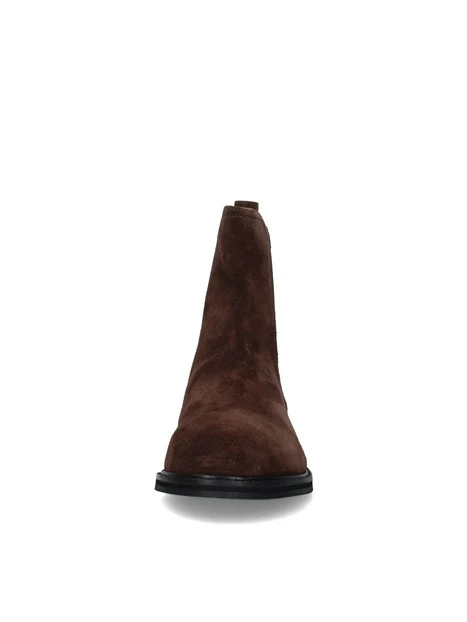 STIVALETTI TACCO BASSO CHELSEA CON INSERTI ELASTICI DONNA MARRONE