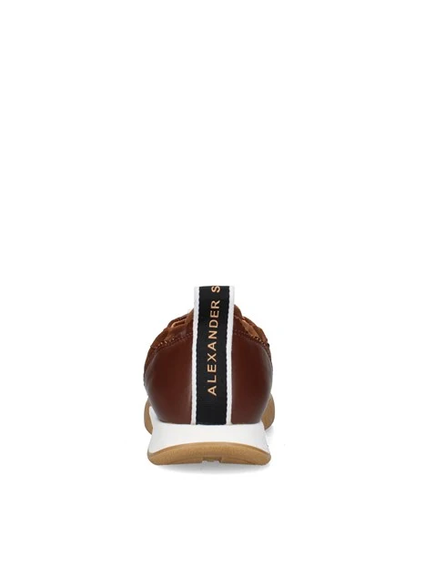 SNEAKERS BASSE CON INSERTO LATERALE A CONTRASTO DONNA CUOIO