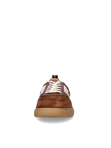 SNEAKERS BASSE CON INSERTO LATERALE A CONTRASTO DONNA CUOIO