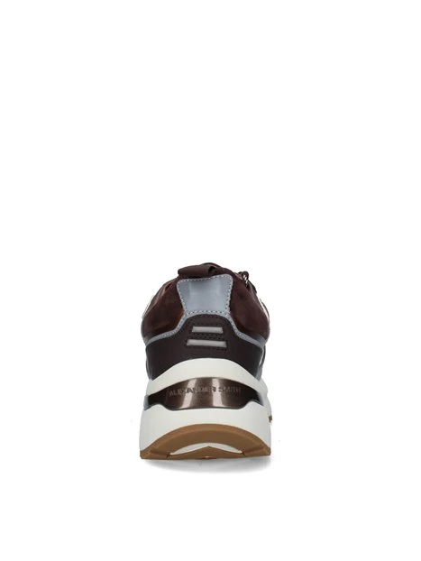 SNEAKERS BASSE CON INSERTI METALLIZZATI DONNA MARRONE