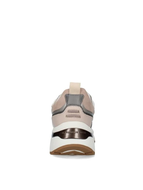SNEAKERS BASSE CON INSERTI METALLIZZATI DONNA TORTORA
