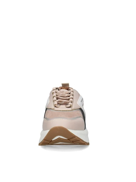 SNEAKERS BASSE CON INSERTI METALLIZZATI DONNA TORTORA