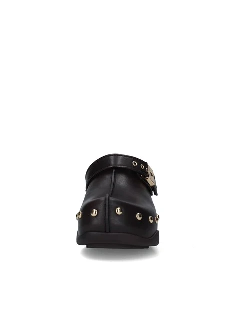 SABOT CON BORCHIE E CINTURINO DONNA MARRONE