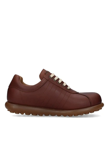 SNEAKERS BASSE IN PELLE CON CUCITURE LATERALI UOMO MARRONE