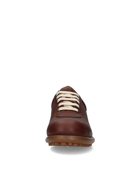 SNEAKERS BASSE IN PELLE CON CUCITURE LATERALI UOMO MARRONE