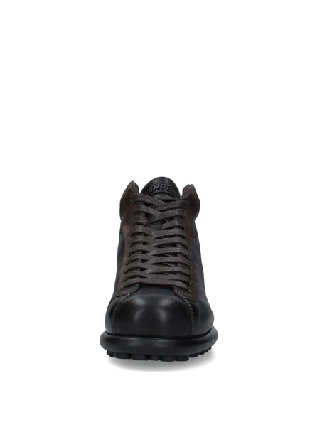 SNEAKERS ALTE CON INSERTI IN CAMOSCIO UOMO NERO