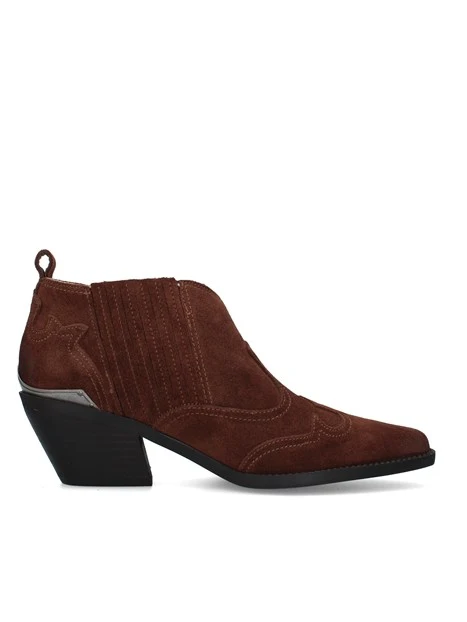 STIVALETTI TACCO ALTO TEXANI DONNA MARRONE