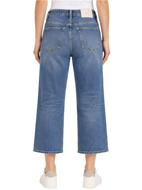JEANS CROPPED 5 TASCHE IN DENIM DONNA BLU