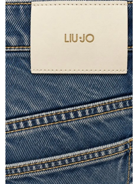 JEANS CROPPED 5 TASCHE IN DENIM DONNA BLU