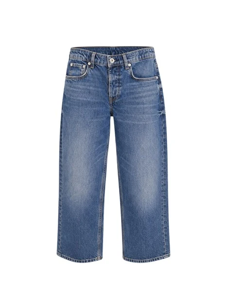 JEANS CROPPED 5 TASCHE IN DENIM DONNA BLU