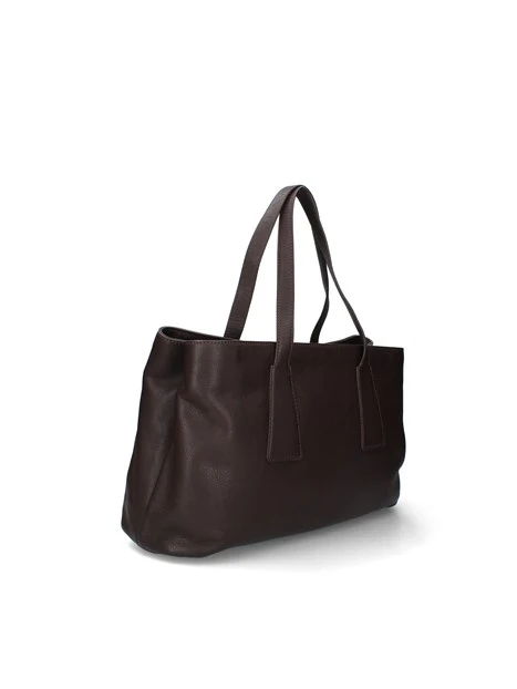 BORSA A MANO SQUADRATA IN PELLE DONNA MARRONE