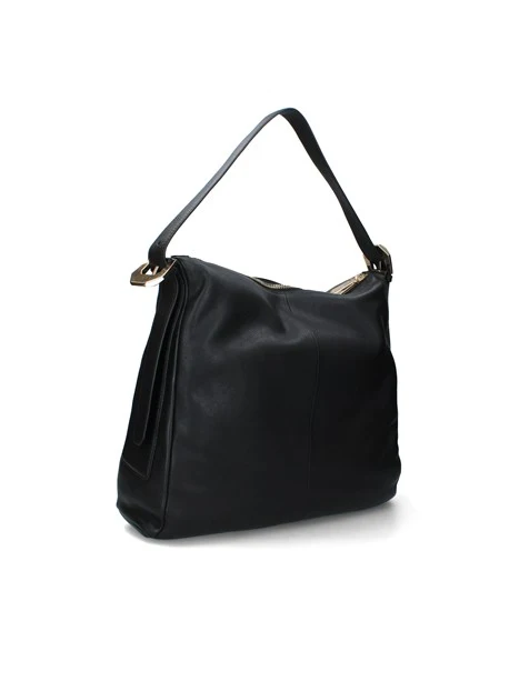 BORSA A MANO CON TRACOLLA REMOVIBILE IN PELLE DONNA NERO