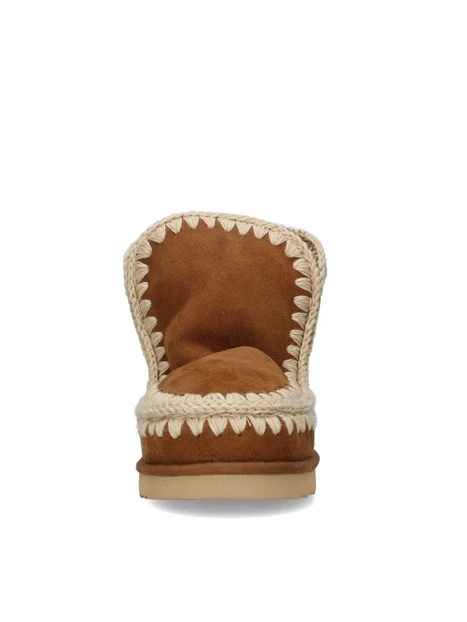 STIVALETTI TACCO BASSO CON LOGO GLITTERATO DONNA BEIGE