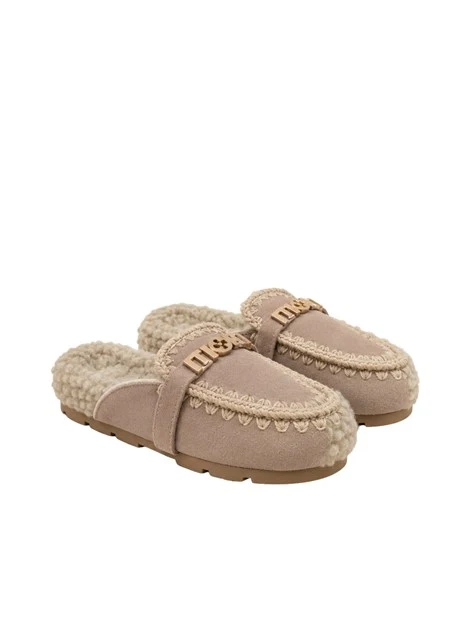 SABOT VERA PELLE E PELLICCIA DONNA BEIGE