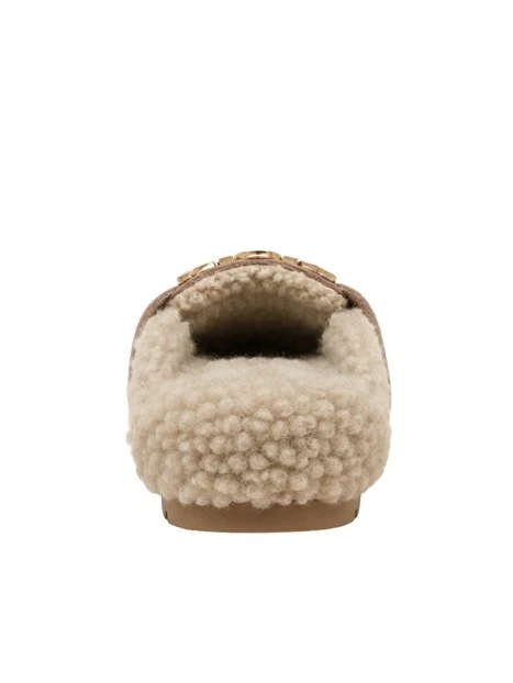 SABOT VERA PELLE E PELLICCIA DONNA BEIGE