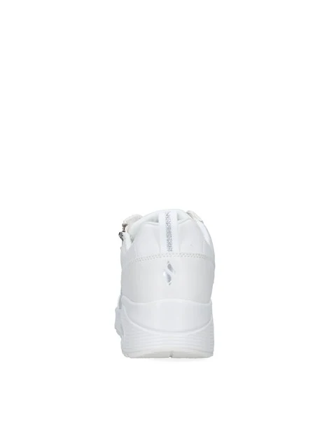 SNEAKERS BASSE CON ZIP E DETTAGLI ARGENTATI DONNA BIANCO