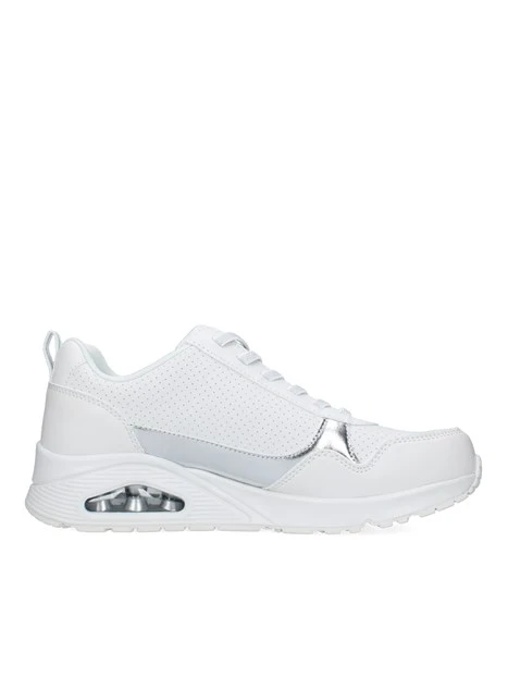 SNEAKERS BASSE CON ZIP E DETTAGLI ARGENTATI DONNA BIANCO