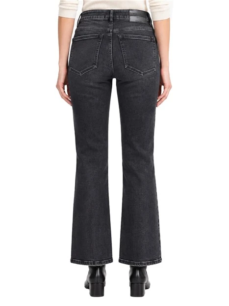 JEANS SKINNY CON TAGLIO CROPPED DONNA NERO